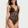 Rose Lace Plunge Teddy