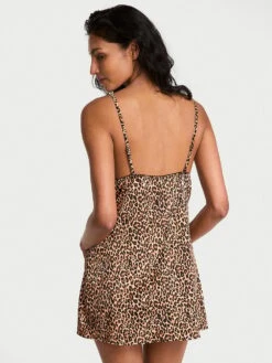 Victoria's Secret Tease Satin Lace-Trim Mini Slip -Underwear Promotional Store 112650597BHK OM B