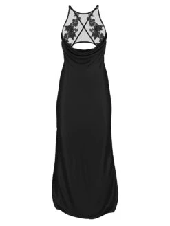 Victoria's Secret Sheer Rose Satin High-Neck Long Slip -Underwear Promotional Store 1126506454A2 OF F