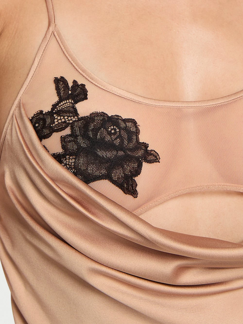 Victoria's Secret Sheer Rose Satin Draped Mini Slip 5 Victoria's Secret Sheer Rose Satin Draped Mini Slip - Image 5