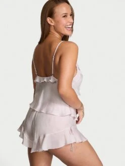 Silky Flutter Ruffled Cami & Shorts Set -Underwear Promotional Store 112650685ZP0 OM B