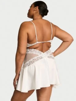 Dare To Dream Lace & Satin Flounce Slip -Underwear Promotional Store 1126507134Y5 OM B