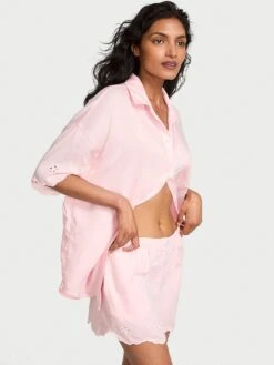 Victoria's Secret Modal-Cotton Striped Short Pajama Set -Underwear Promotional Store 112652892HMN OM F