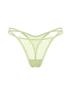 Eyelet Mesh Strappy String Thong Panty -Underwear Promotional Store 1126535829K2 OF F