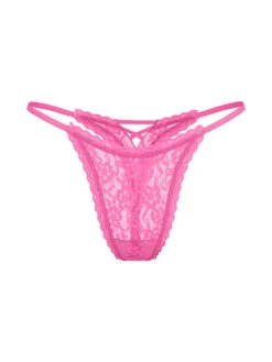 Eyelet Mesh Strappy String Thong Panty -Underwear Promotional Store 1126535900T2 OF F