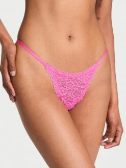 Eyelet Mesh Strappy String Thong Panty -Underwear Promotional Store 1126535900T2 OM F