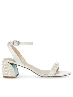 Betsey Johnson Tina Pearl Block Heel Sandal