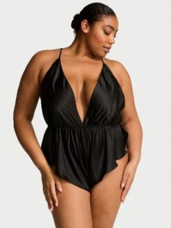 Victoria's Secret Satin Flutter Romper 17 Victoria's Secret Satin Flutter Romper -Underwear Promotional Store 1126782354A2 OM F