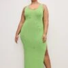 GOOD AMERICAN Scoop-Neck Stretch Rib Knit Maxi Dress