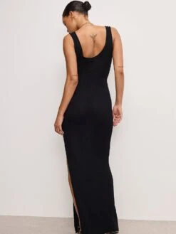 GOOD AMERICAN Scoop-Neck Stretch Rib Knit Maxi Dress -Underwear Promotional Store 1126887752A1 OM B