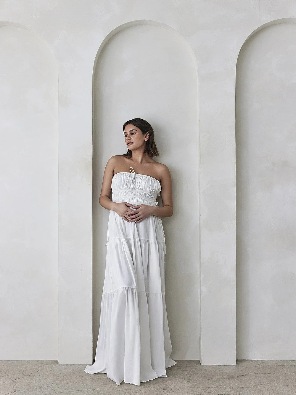 Shirred Strapless Dress 1 Shirred Strapless Dress